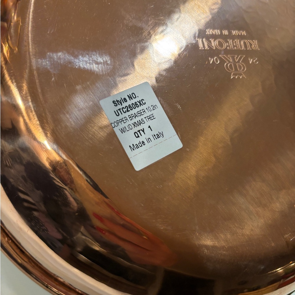 Ruffoni Historia Copper Braiser 10.2” with Christmas tree knob - Picture 7 of 9